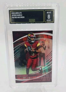 Jayden Daniels 2025 Absolute RED & GREEN #44 Commanders GMA Graded NM-MT 8 - Bild 1 von 2