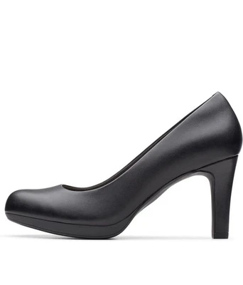 Clarks Adriel Viola Negro Zapatos de salón Tacón Mujer 8,5 W Cuero Clásico Nuevo Foto 1 de 4