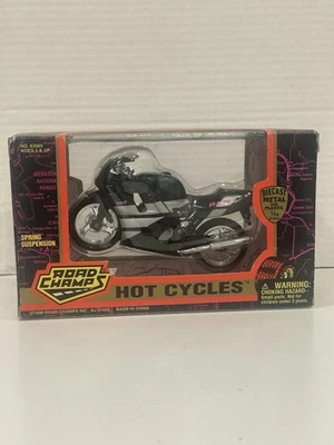 Vintage Road Champs Yamaha RC10 Motorcycle Die Cast Black Silver - Image 1 of 4