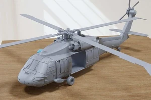 UH-60A Noir Hawk Hélicoptère - 3D Imprimé Miniature pour dessus de Table - Picture 1 of 15