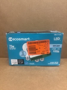 4-Pack Ecosmart 75w Replacement LED Daylight A19 Bulbs 1155 Lumens Dimmable - Picture 1 of 2