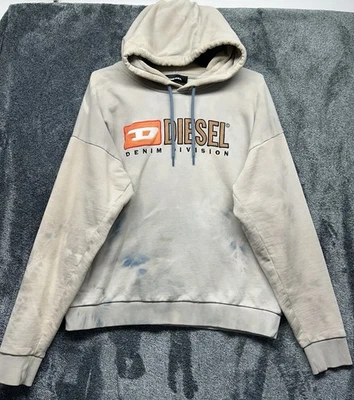 Diesel Para Hombres Talla L Beige Manga Larga Tie Dye Denim Division Sudadera con Capucha Sudadera Foto 1 de 4