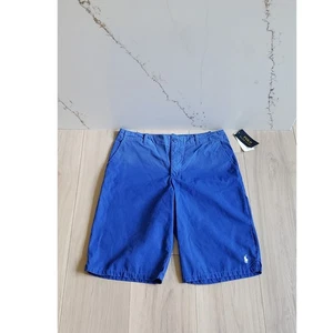 Polo Ralph Lauren Big Boys 20 Blue Straight Fit Flex Abrasion Twill Shorts Pony - Picture 1 of 9