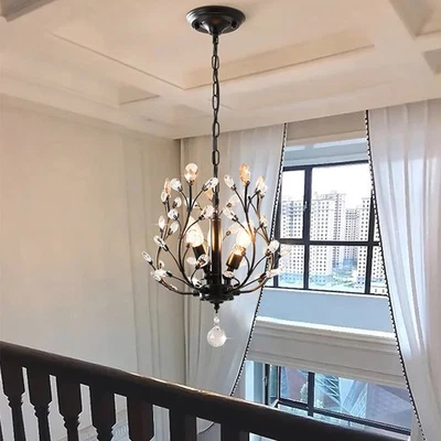 3-Lights Kitchen Black Pendant Light Retro Chandelier Lighting Home Ceiling Lamp - Image 1 of 4
