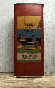 Vintage Indiola Parrot Spice Tin - Ginger  - India Tea Co Chicago IL *Scarce* - Picture 1 of 8