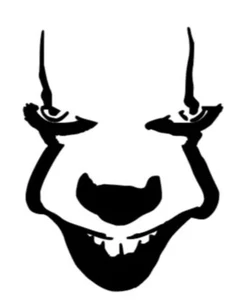 Scary Clown Face JDM Halloween Vinyl Decal Sticker Window Toolbox Truck Car - Picture 1 of 3