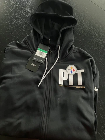 BNWT Pittsburgh Steelers NIKE official Zip Down Hoodie Jacket Mens X-Large XL Cover