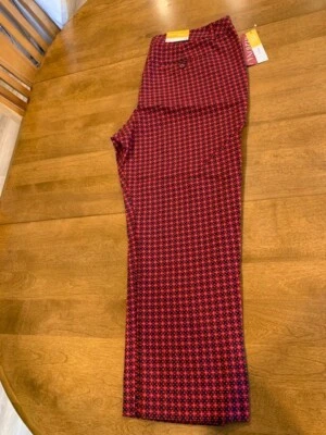 Nuevo Merona Rojo Rubenesco Tobillo Tiro Medio Pantalones Rectos Mujer Talla 16 R Foto 1 de 4