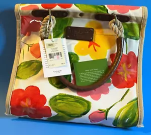 BORSA KATE SPADE NEW YORK WWII DIPINTA A MANO FLOREALE TELA E PELLE con ETICHETTE - Foto 1 di 21