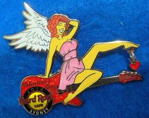 SYDNEY VALENTINE'S DAY SEXY RED HEAD ANGEL GIRL GUITAR 2014 Hard Rock Cafe PIN - Picture 1 of 1