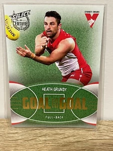 2017 AFL SELECT CERTIFIED GOAL TO GOAL SYDNEY SWANS HEATH GRUNDY #244. - Picture 1 of 2