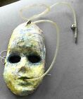 Vintage mask Halloween paper mache face Alien carnival teen adult wall hanging