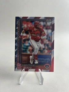 2025 Topps Serie 1 Michael Siani Día de la Independencia #/76 STL Cardinals 🔥💎🇺🇸 - Imagen 1 de 2