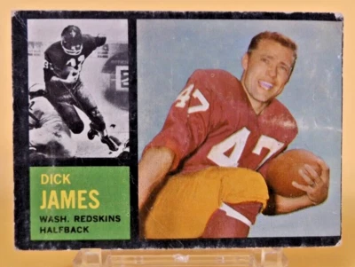 1962 Topps #165 - Dick James - Washington Redskins - Very Good Condition - Image 1 of 2