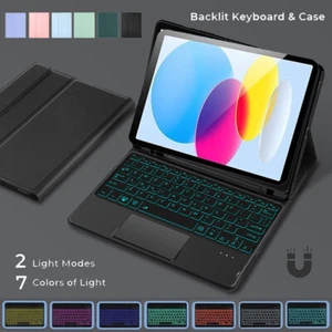 Backlit Touchpad Keyboard Case Cover For iPad 7/8/9th/10th Gen Air 4 5 6 Pro 11 - Picture 1 of 47