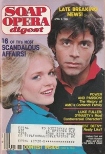 Soap Opera Digest April 9, 1985 LINDSAY FROST-FRANK RUNYEON-BRAD MAULE-DYNASTY - Bild 1 von 3