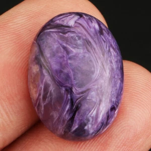 Cabujón ovalado de piedra preciosa suelta cristal charoita natural de Rusia de 16,6 quilates CAB 392 - Imagen 1 de 3