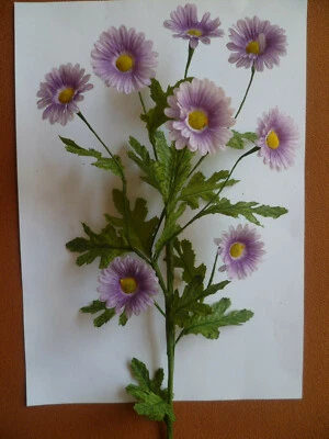 1 Zweig Margeriten Blumen künstl. Seidenblumen flieder Frühling basteln L= 60 cm - Bild 1 von 4