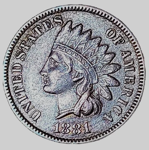1881-P Indian Head One Cent/Penny ~ Better Date Coin ~ High Grade/Full LIBERTY Cover