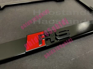 1x (Black) RS 3D Emblem BLACK Stainless License Plate Car Tag Frame Holder - Picture 1 of 2