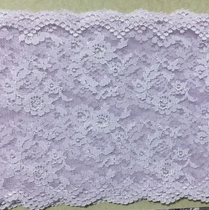 Double Scalloped Lace Trim Vintage Floral Lace Trim 7" Lilac 3 yards USA M20 - Picture 1 of 1