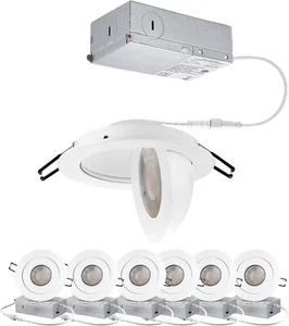 6 Pack 4" Recessed LED Ceiling Lights round - Picture 1 of 11