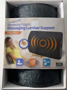 HealthTouch Memory Foam Massaging Lumber Support Vibration (Blue) - Picture 1 of 3