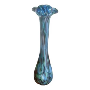VINTAGE MID CENTURY MODERN COLORFUL ART GLASS VASE - Picture 1 of 10