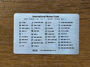 Morse Code EDC Portfel Card - Ham Radio, Prime Stal nierdzewna, Bez plastiku - Zdjęcie 1 z 6