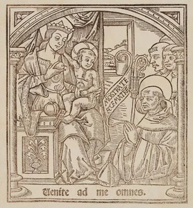 Madonna mit Jesuskind und Apfel, Holzschnitt Figürlich Unbekannt (16.Jhd) - Bild 1 von 4