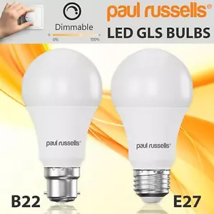 LED Dimmable GLS Bulbs 8.5W=60w 14W=100w Equivalent Warm Cool Day White B22 E27 - Picture 1 of 19