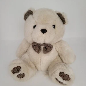 Oso de peluche Chosun vintage tostado y marrón sentado felpa suave con pajarita 10 pulgadas - Imagen 1 de 6