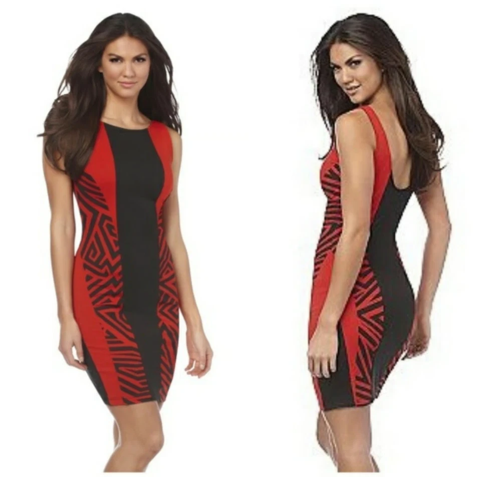 Mini Vestidos Kardashian Colección Mujeres Elastizados Bodycono Talla L Negro Rojo Fiesta Foto 1 de 4