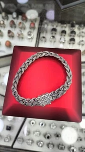 Men's 925 silver bracelet, Turkish braid, hand-made, length 21 cm, weight 17.4 - Picture 1 of 7