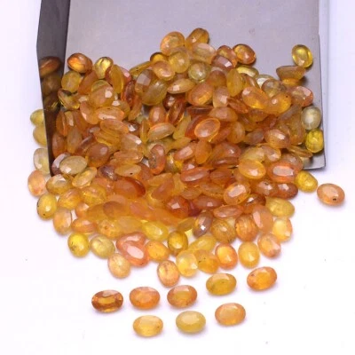 Lote de 10 piedras preciosas sueltas de corte ovalado de alta calidad de zafiro amarillo natural ~ 6 mm * 4 mm Foto 1 de 4