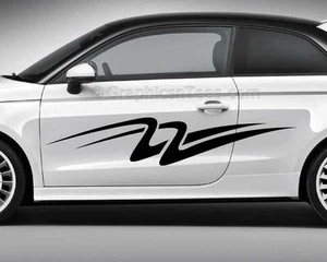 Car Body Stickers Custom Vinyl Racing Graphic Side Stripe Decal -Various colours - Picture 1 of 9