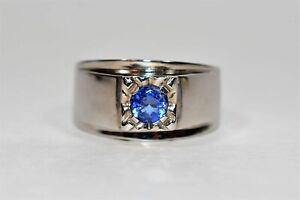 Father's Day 3Ct Lab Created Sapphire 14k White Gold Over Mens Wedding Band 9 10