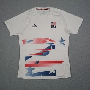 USA Volleyball Olympic Jersey Mens Medium Adidas Primeblue Performance Stretch - Picture 1 of 11
