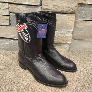 Justin Style 3172 SMOOTH OSTRICH ROCKABILLY COWBOYSTIEFEL Gr. 10 EE VINTAGE USA - Bild 1 von 10