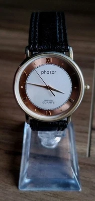 80's Phasar Swiss Quartz-Quality Swiss Movement-Roman Numerals-Runs Great - Изображение 1 из 4