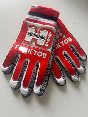 Webig Hellraiser 666 Red Gloves. Size SM. Like New. Discontinued. Motorcycle. - Image 1 of 4