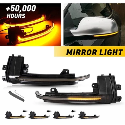 一对动态 LED 侧琥珀色镜面适用于轻型奥迪 A4 A3 A5 S5 RS3 RS4 2010-2016 — 第 1/4 张图片