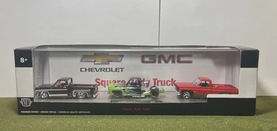 Camión de carrocería cuadrada M2 Machines Chevrolet GMC Walmart exclusivo paquete de 3 sellado Foto 1 de 4