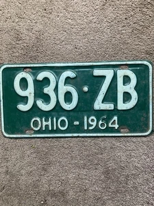 Ohio Nummernschild 1964 - 936 ZB - schön! - Bild 1 von 2