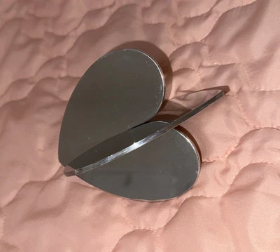 Merle Steir Polished Metal Two Interlocking Hearts Sculpture MOMA - Image 1 of 4