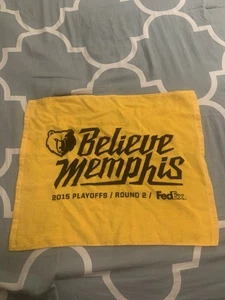 Memphis Grizzlies Yellow Rally Growl Towel ~ 2015 NBA Playoffs “Believe Memphis - Picture 1 of 1