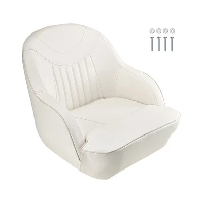 Boat Seat Captain Bucket Seat Fishing Pontoon Boat Seat Padding Chair White - Image 1 of 4