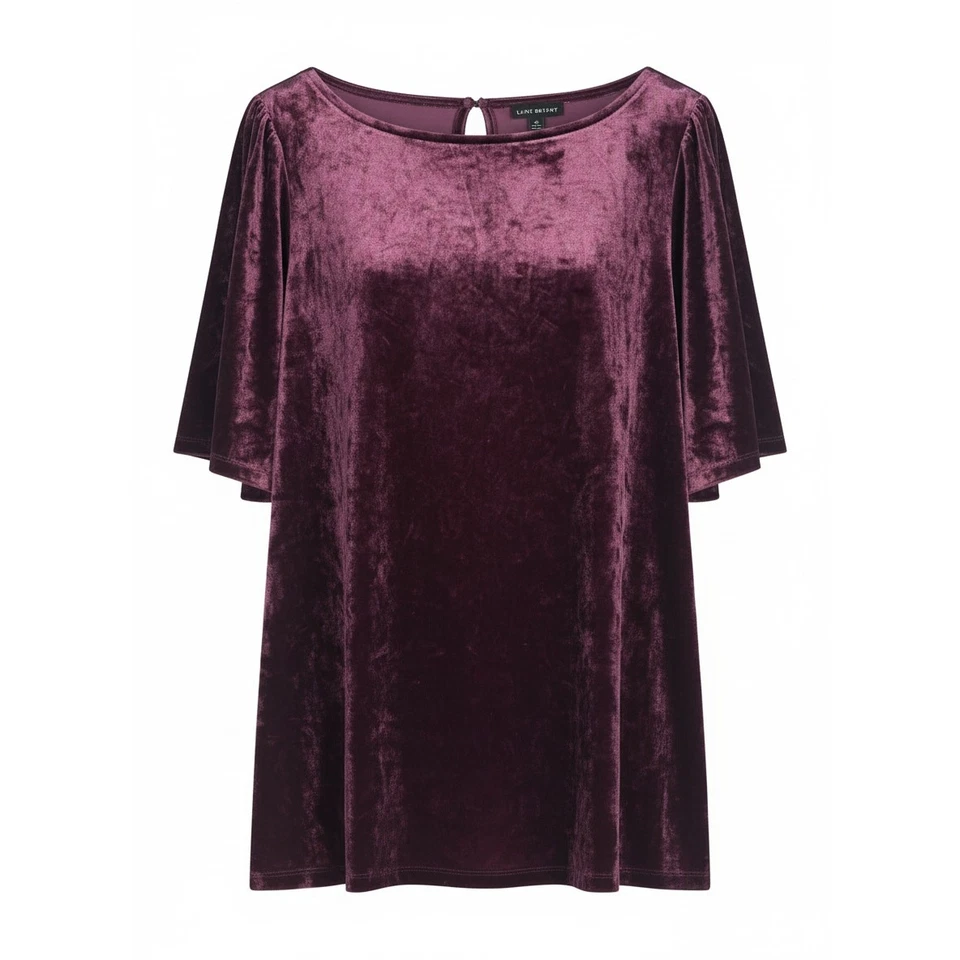 Blusa Lane Bryant para mujer 22/24 Whimsigoth Grunge terciopelo manga acampanada ojo de cerradura Foto 1 de 4