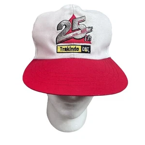 Cappello camionista vintage Trakindo CAT 25° bruco snapback berretto bianco e rosso - Foto 1 di 12