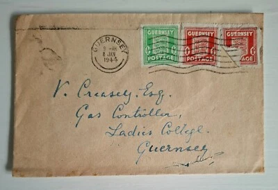 1944 Guernsey occupation stamps on cover see details - Image 1 of 2